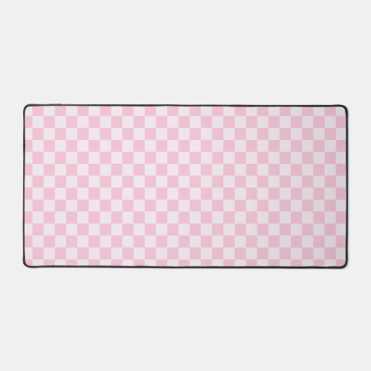 Roze geruite Mousepad Desktop Mat (Voorkant)
