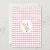 Roze geruite 'One Silly Goose' 1e verjaardag Kaart (Achterkant)
