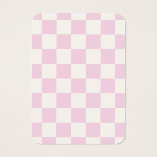 Roze Geruite Oorbel Display Kaart (Achterkant)