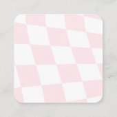 Roze Geruite Oorbel Display Kaart Vierkante Visitekaartje (Achterkant)