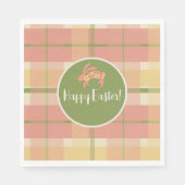 Roze geruite paaspapier servet (Voorkant)