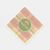 Roze geruite paaspapier servet (Hoek)