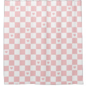 Roze geruite patroon achtergrond douchegordijn (Voorkant)