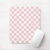 Roze geruite patroon achtergrond muismat (Met muis)
