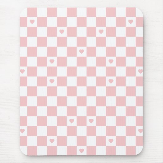 Roze geruite patroon achtergrond muismat (Voorkant)