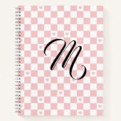 Roze geruite patroon achtergrond notitieboek (Voorkant)