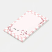 Roze geruite patroon achtergrond Post-It-notities Post-it® Notes (Schuin)
