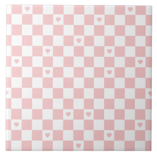 Roze geruite patroon achtergrond tegeltje