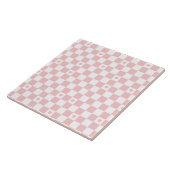 Roze geruite patroon achtergrond tegeltje (Zijkant)