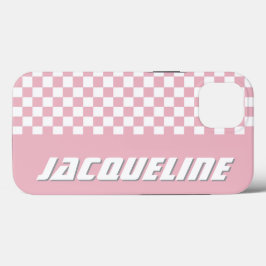 Roze geruite patroon Case-Mate iPhone case