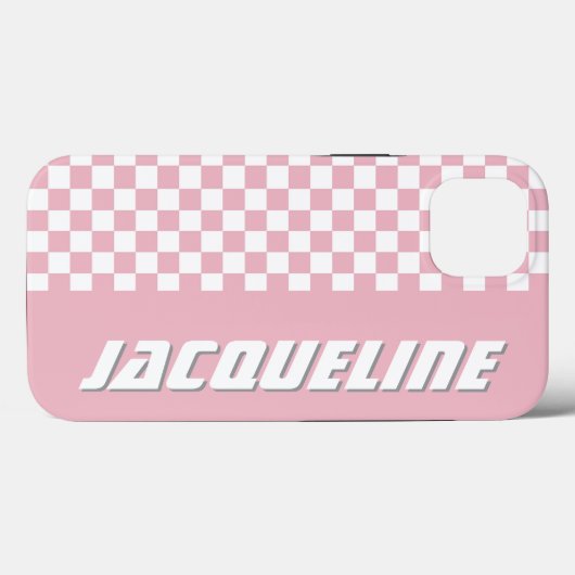 Roze geruite patroon Case-Mate iPhone case (Achterkant (horizontaal))