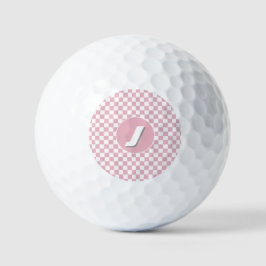 Roze geruite patroon golfballen