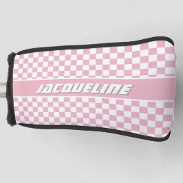 Roze geruite patroon golfheadcover