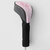 Roze geruite patroon golfheadcover (Schuin)