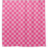 Roze geruite print douchegordijn (Voorkant)