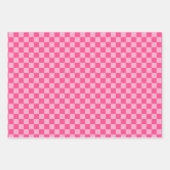 Roze geruite print inpakpapier vel (Voorkant 2)