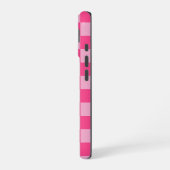 Roze geruite print iPhone 16 hoesje (Linkerkant)