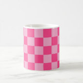 Roze geruite print koffiemok (Center)