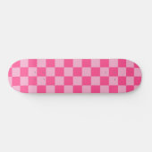 Roze geruite print persoonlijk skateboard (Horizontaal)