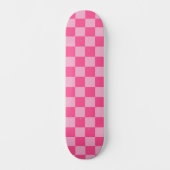 Roze geruite print persoonlijk skateboard (Voorkant)