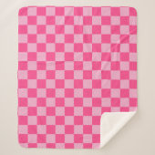 Roze geruite print sherpa deken (Voorkant)