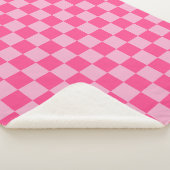 Roze geruite print sherpa deken (3/4)