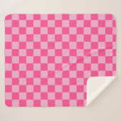Roze geruite print sherpa deken (Voorkant (horizontaal))