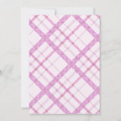 roze geruite rand wit Vrijgezellenfeest Kaart (Achterkant)