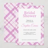 roze geruite rand wit Vrijgezellenfeest Kaart (Voorkant / Achterkant)