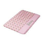 Roze geruite ruitjes aardbei gingham patroon badmat (Gekanteld)