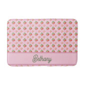 Roze geruite ruitjes aardbei gingham patroon badmat (Voorkant)