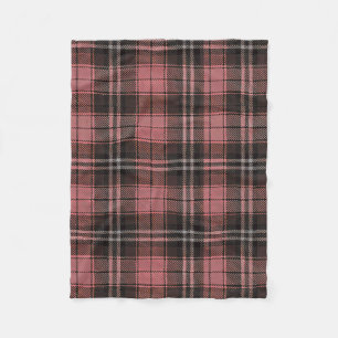 Roze geruite ruitpatroon landelijk fleece deken