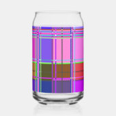 Roze geruite stofpatroon stof Madras Blikvorm Glas (Achterkant)