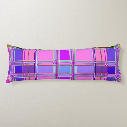 Roze geruite stofpatroon stof Madras Lichaamskussen (Voorkant)