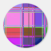 Roze geruite stofpatroon stof Madras Magneet (Voorkant)