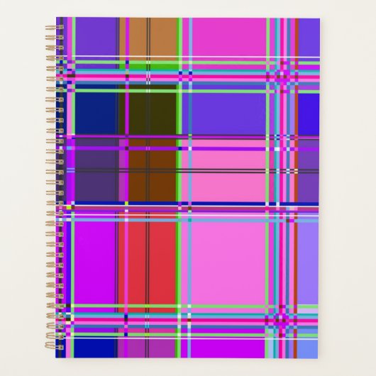 Roze geruite stofpatroon stof Madras Planner (Voorkant)