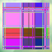 Roze geruite stofpatroon stof Madras Raamsticker (Vel 3)