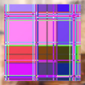 Roze geruite stofpatroon stof Madras Raamsticker (Vel 2)