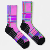 Roze geruite stofpatroon stof Madras Sokken (Rechts)