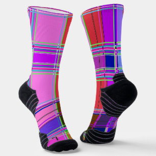 Roze geruite stofpatroon stof Madras Sokken