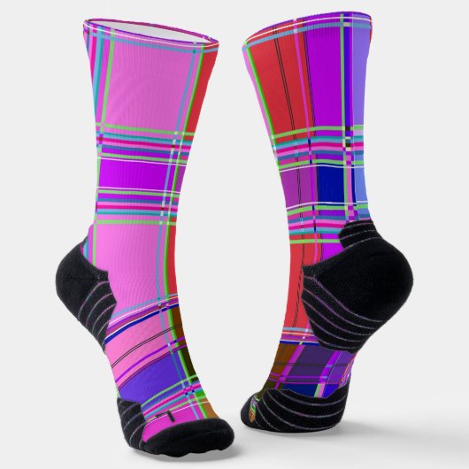 Roze geruite stofpatroon stof Madras Sokken (Gebogen)