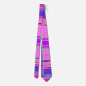 Roze geruite stofpatroon stof Madras Stropdas (Achterkant)