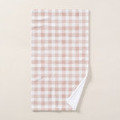 Roze geruite strepen bad handdoek (Handdoek)