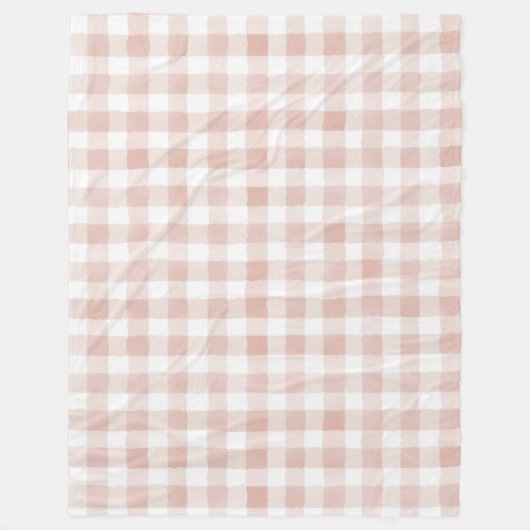 Roze geruite strepen fleece deken (Voorkant)