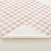 Roze geruite strepen sherpa deken (3/4)