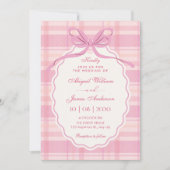 Roze geruite strik  kaart (Voorkant)