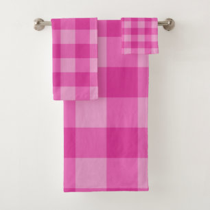 Roze Geruite Vierkanten Schots Roze Bad Handdoek