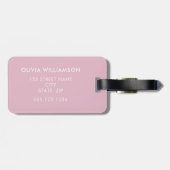 Roze geruite zomer aardbei bagagelabel (Achterkant horizontaal)