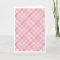 ROZE GERUITTE DEKEN Verjaardagskaart / Wit