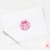 Roze geschenkdoos emoji ronde sticker (Envelop)